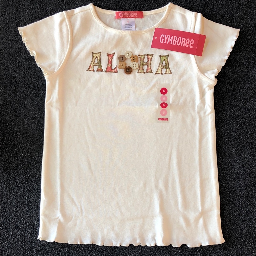 Gymboree Aloha Wahine 100% Cotton ALOHA Decorative  Short-Sleeve Shirt Size 6